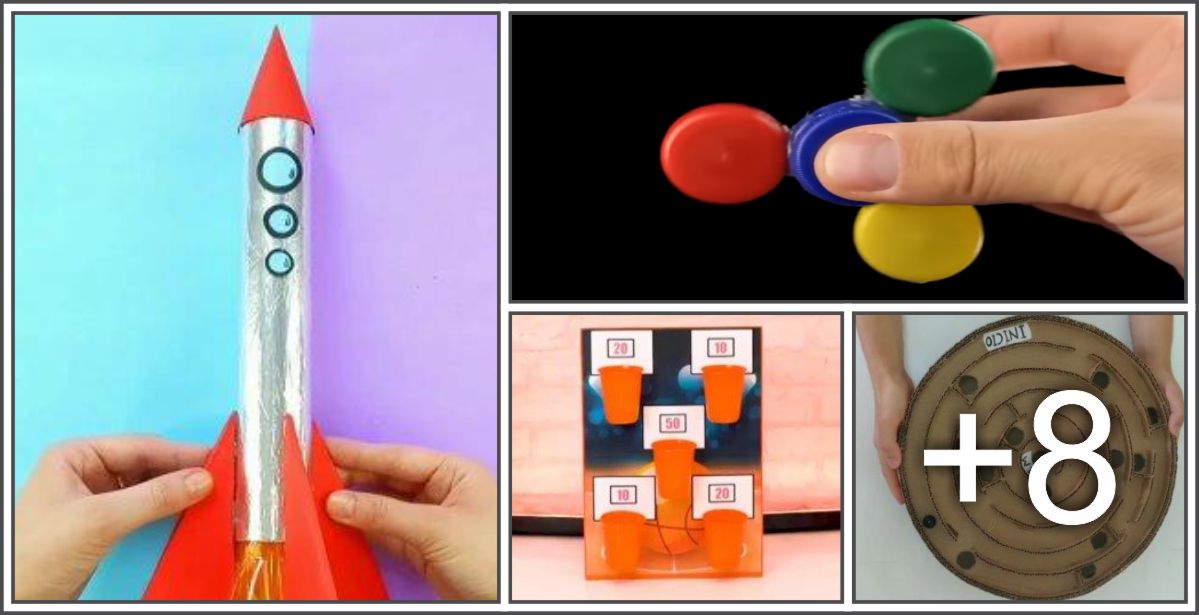 12 Ideias de Brinquedos com materiais recicláveis